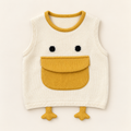 Ivory Duck Pocket Knit Vest, front product photograph.